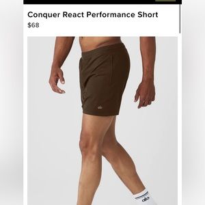 alo yoga men Conquer React Performance Short size large brand new with tag